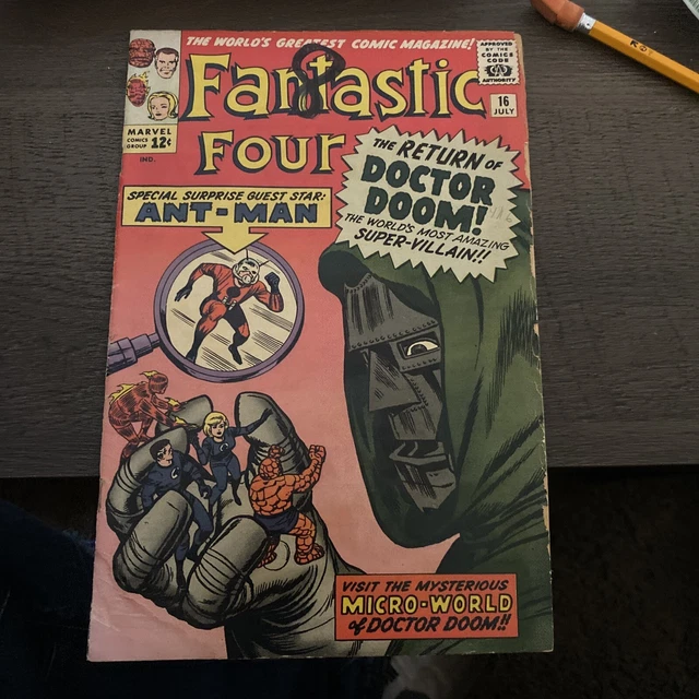 Fantastic Four #16 VINTAGE Marvel Comic KEY 1st Ant-Man Crossover, Dr. Doom App