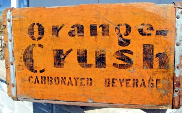 Vintage 1930's Orange Crush Wood Soda Crate Pop Advertising KEWAUNEE WI