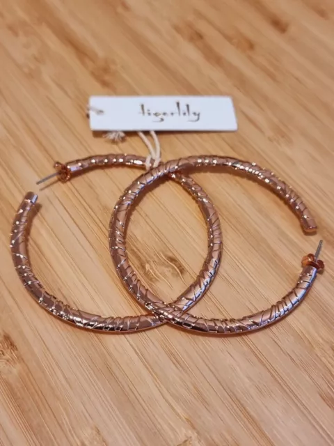 TIGERLILY Rose Gold Plated Brass Ostara Large Hoop Stud Close Earrings