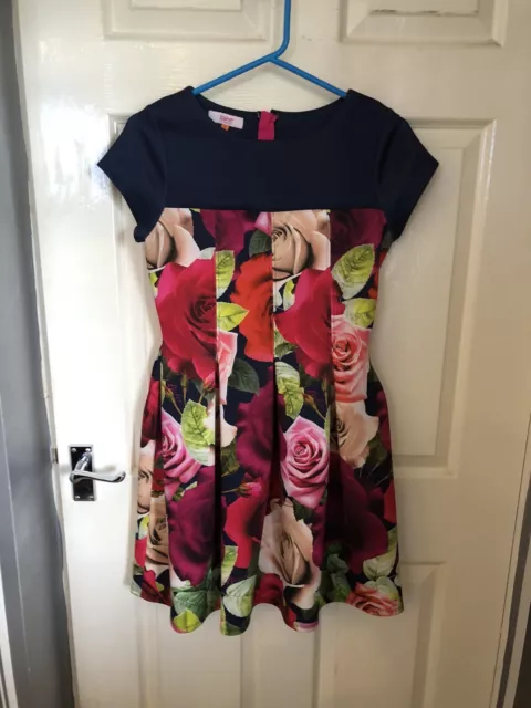 Stunning And Genuine Girls Ted Baker Floral Smart Dress Aged 14 Years - Great