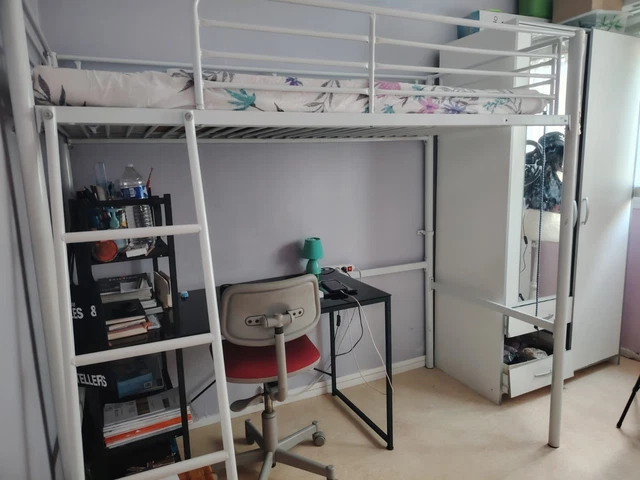 Lit mezzanine 2 places Orsai Blanc 120x190 cm | Leroy Merlin