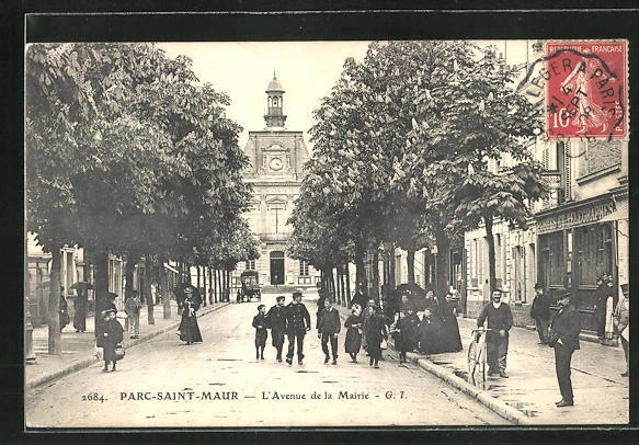 CPA Parc-Saint-Maur, L'Avenue de la Mairie 1908