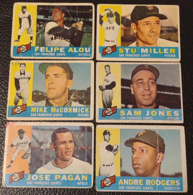 6- 1960 *San Francisco* "Giants" Topps/Used.. 6- 1960 *San Francisco* "Giants" Topps/Used..