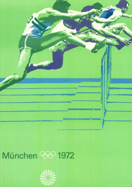 Olympische Spiele 1972 München DIN A0 Motiv Hürdenlauf OLYMPIADE Otl Aicher