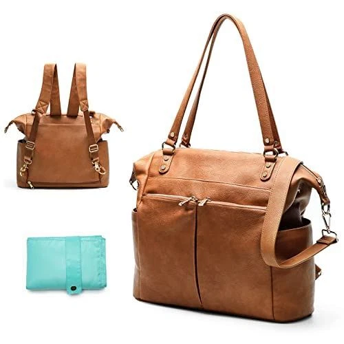 Diaper Bag Tote Mominside Leather Diaper Bag Backpack for Mom Dad Large Travel D