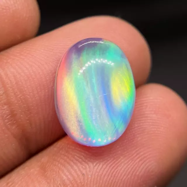 7.70 Karat Polarlicht Opal Dublette Feuer Ovale Form Cabochon Lose Schmuckstein