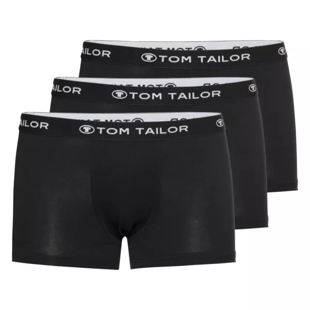 Pantaloni da uomo Tom Tailor confezione da 3 bauli elasticizzati in cotone - nero