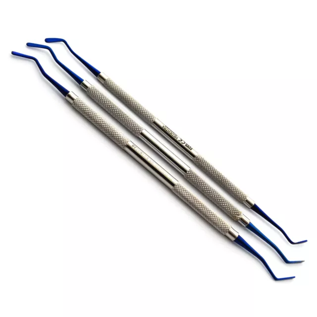 Dental Composite Filling Instruments Flat Plastic 2mm 2.5mm 3mm Blue Color Tip
