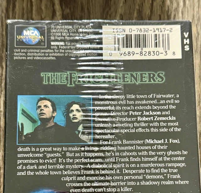 THE FRIGHTENERS HORROR VHS Tape 1996 MCA Universal Studios Rare Factory
