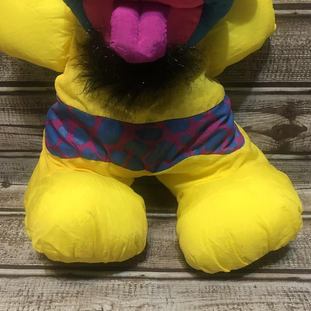 Vintage Fisher Price 1992 Yellow Caveman Puffalump Stuffed Grunts Plush Doll 5
