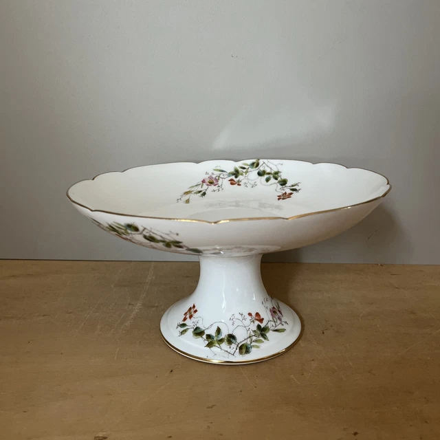Ancien Compotier Coupe Décor Floral En Porcelaine Limoges Haviland CFH GDM Ø23cm