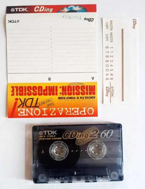 Mc Tdk CdIng 2 60 Musicassetta Vintage Audio Tape Compact Cassette Usata Type II