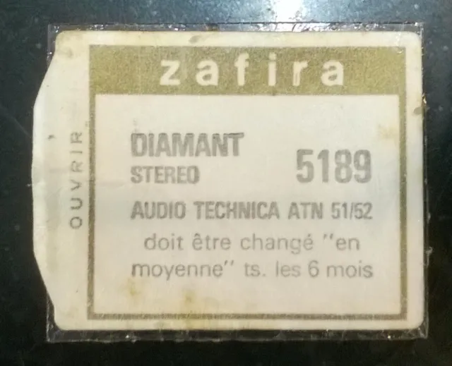 DIAMANT ZAFIRA 5189 pour cellule AUDIO-TECHNICA ATN51/52, neuf