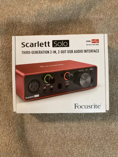Focusrite Scarlett Solo USB Audio Interface (Gen 3) -Brand New-