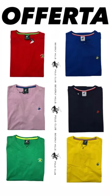 T Shirt uomo manica corta Con Logo POLO CLUB BEVERLY HILLS S M L XL XXL 3XL