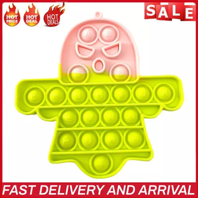Silicone Ghost Push Bubble Board Autism Kids Educational Toy (Pink Green)