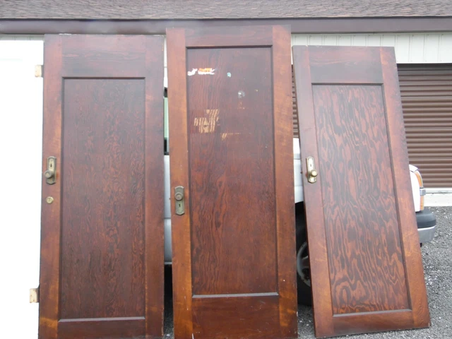 Sold separate Antique Vintage Panel  WOOD POCKET DOORS 80" by 32" by 1 1/4" 11