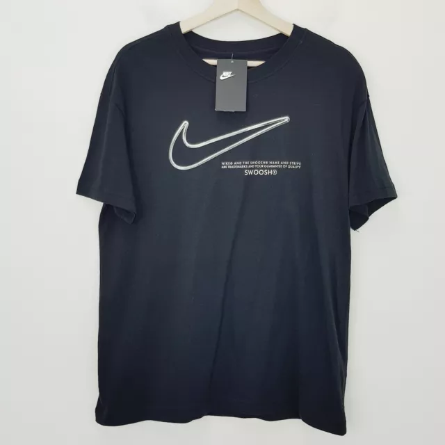 NIKE Womens Size S or 10 Black Sportswear Swoosh T-Shirt NEW + TAGS