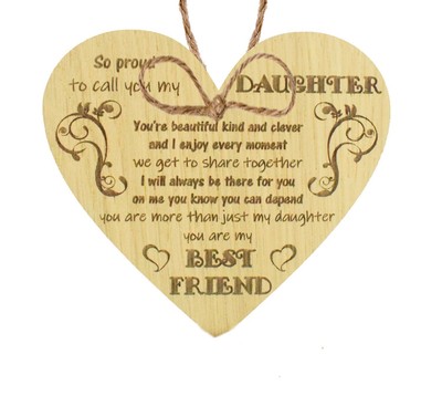 ABN Figlia Regali Cuore Figlia Compleanno Daddy Mother Acrilico Blocco 