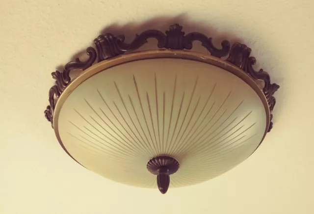 *Wunderschöne Messing Plafoniere Deckenlampe Kronleuchter Kaiser aus den 50ern