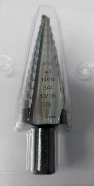 Klein Tools 59014 #14 3/16" to 7/8" High Speed Steel Step Drill Bit USA 3