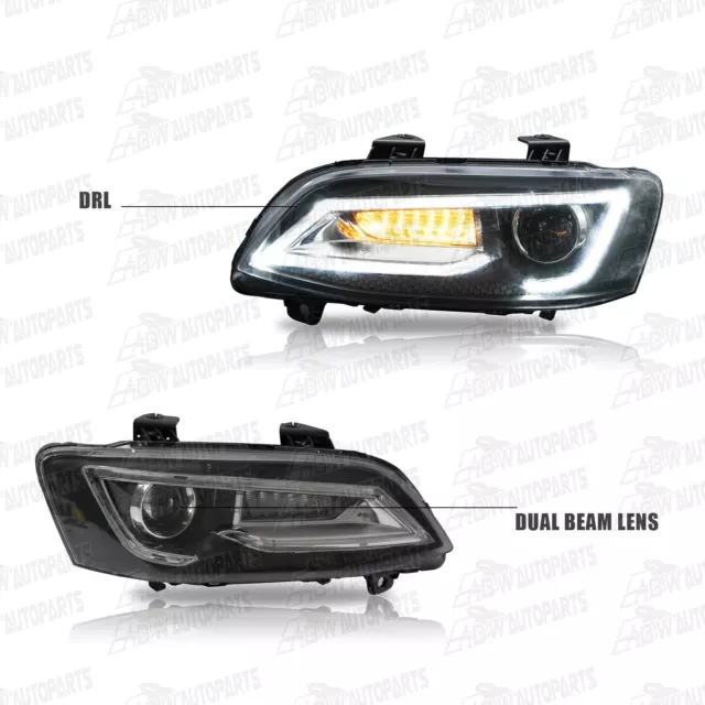 Fit Holden VE Commodore Series 1 & 2 LED DRL Headlights Sequential Indicator