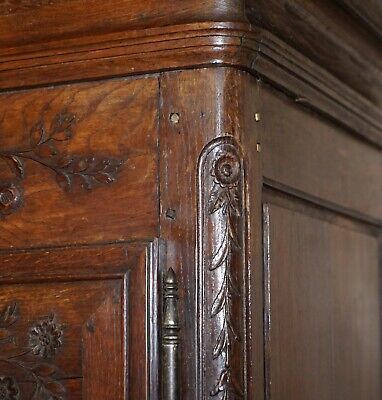 Antique 1844 Carved & Dated Large Wardrobe Armoire With Expertly Crafted Panels 7