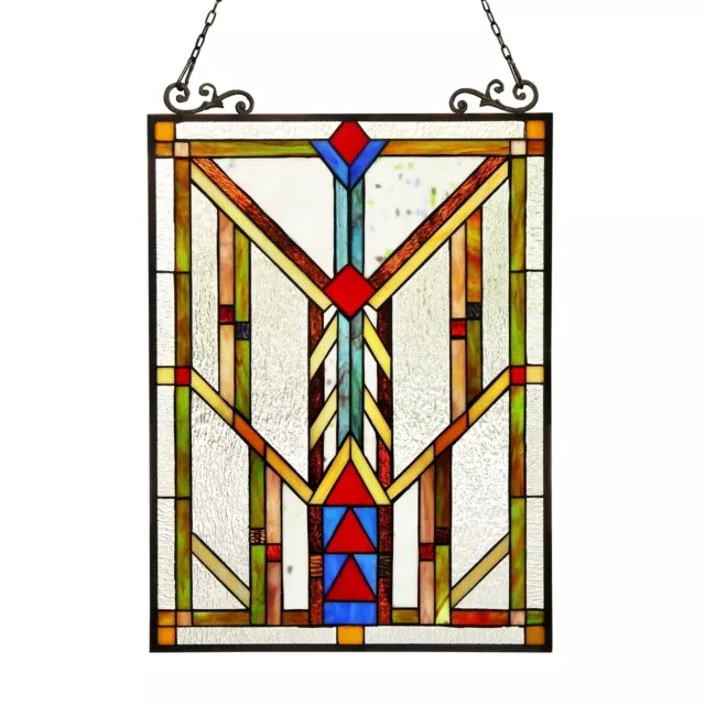Stained Glass Tiffany Style Window Panel Arts & Crafts Matching Handcrafted