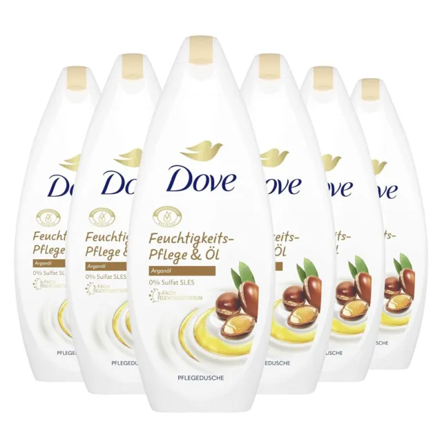 Dove Shower Gel Moisturizing Care Oil Care Shower 0% Sulfate Pack of 6 x 250 ml