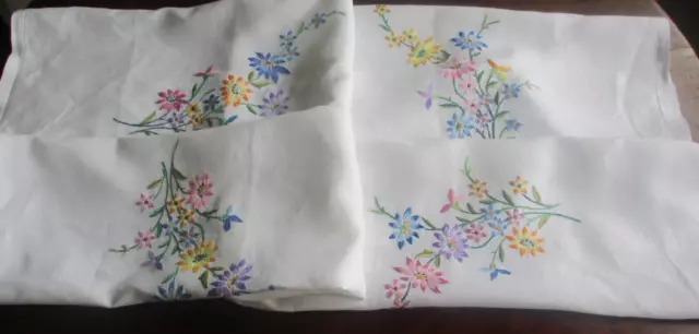 Vintage Hand Embroidered Tablecloth