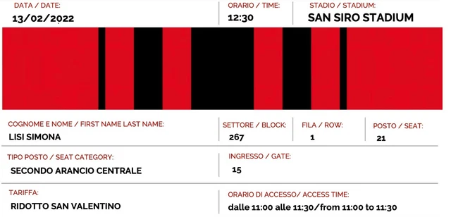 Milan Sampdoria 13/02/2022 Serie A San Siro Secondo Arancio Centrale 267 2