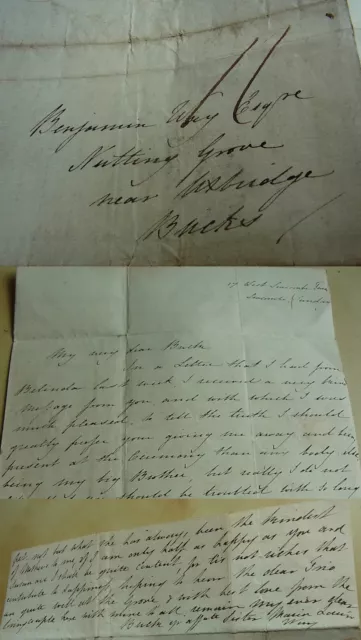 English Letter Seacombe (Wallasey) 1858: Maria-Louisa → Brother Benjamin Way Esq