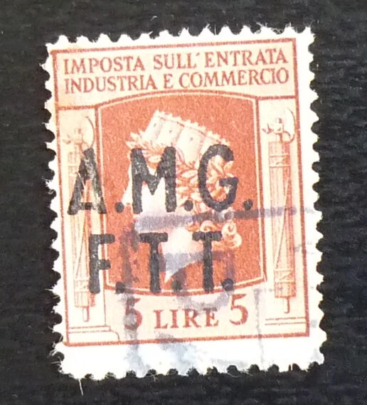 Trieste - Italy - Yugoslavia - AMG FTT Revenue Stamp - 5 Lire A11