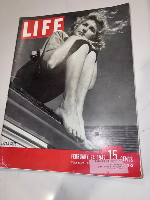 LIFE MAGAZINE February 24, 1947 Texas Coed Model Teen Girl BERLITZ SCHOOLS