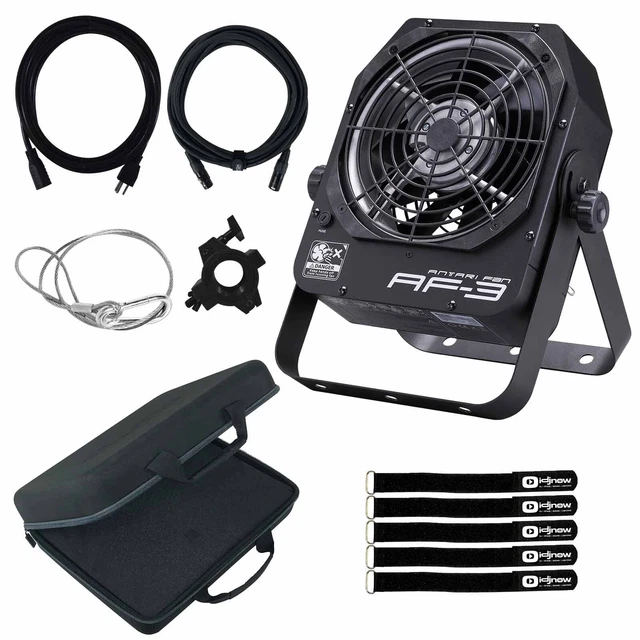 Antari AF-3X Lightweight Viable Speed DMX Stage Effects Fan w Carry Case Package