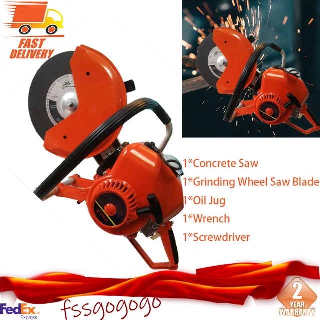 Gas Demolition Cordless Concrete Saw Cutter Metal Concrete Cut Off Saw +blade