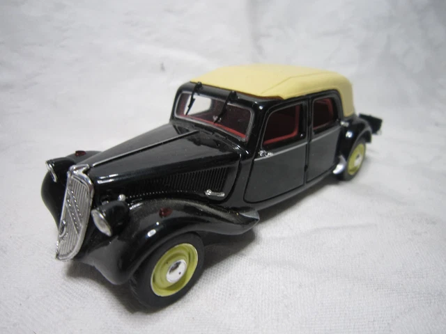 Ad977 Norev 1/43 Citroen Traction 15 Six Decouvrable 1950 Aeat Presse Bon Etat
