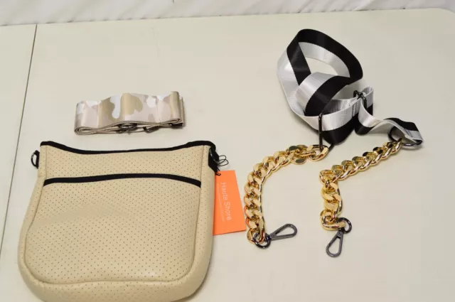 NWT Haute Shore Neoprene Tan Bag with Dual Straps Crossbody