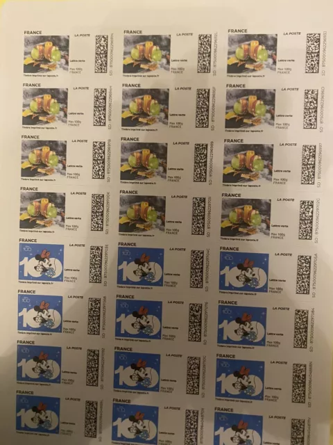 24 timbres france neufs pour affranchissement 100g