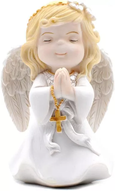 Comfy Hour Faith and Hope Collection Praying Girl Angel with Rosary Figurine