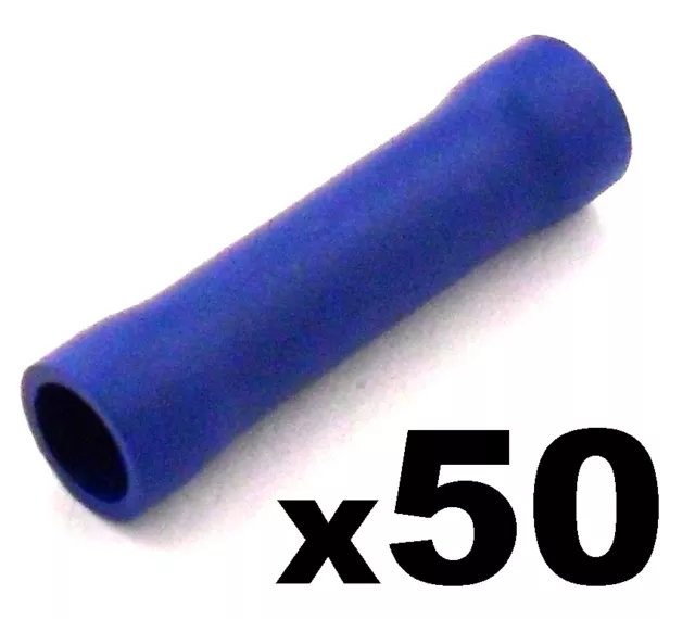 50x bleu isolation DROIT Connecteur de bout Électrique Cosses à sertir