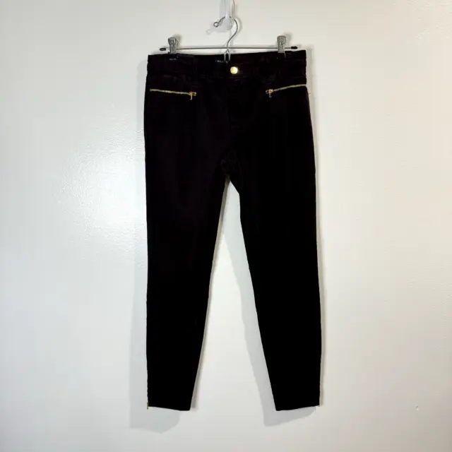 NWT J. Brand Iselin Corduroy Pants Size 27 / 4 Mid Rise Skinny Blackberry Red