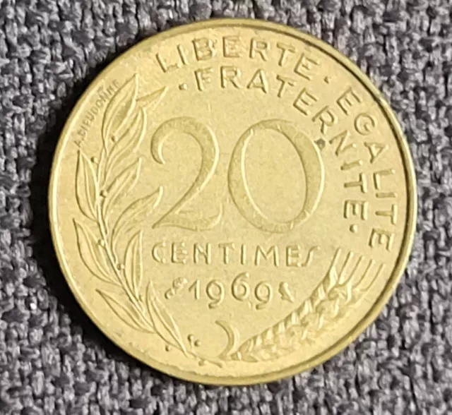 Münze Frankreich 20 Centimes 1969