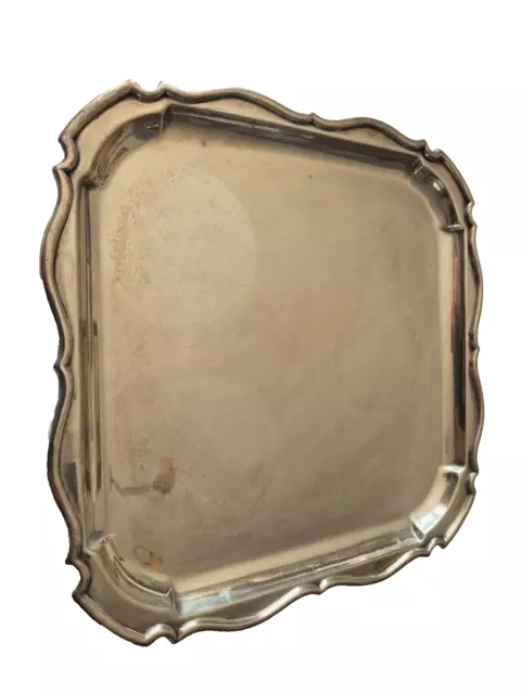 Solid silver 12inch square tray 1kg Hallmarked.