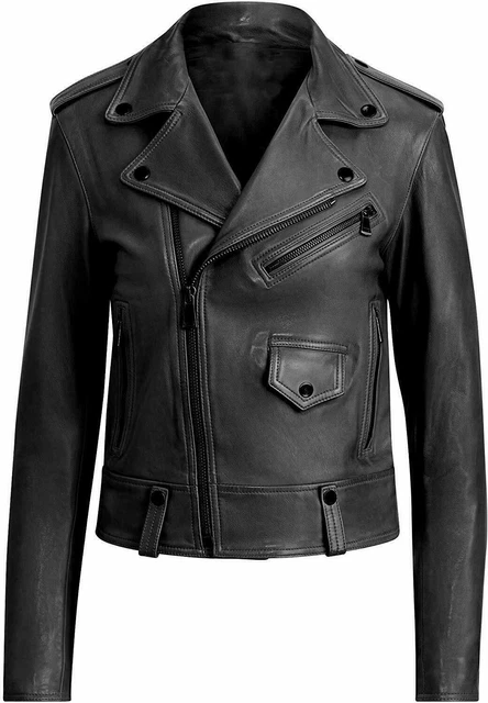 Blouson Spencer Vintage En Cuir Marque JAPA - Taille 38 Couleur Kaki - Occasion Très Bon état