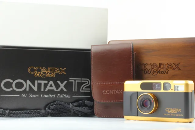 Rare‼ S/N USA059【Top MINT w/Box】Contax T2 Gold 60th Years Limited Edition JAPAN