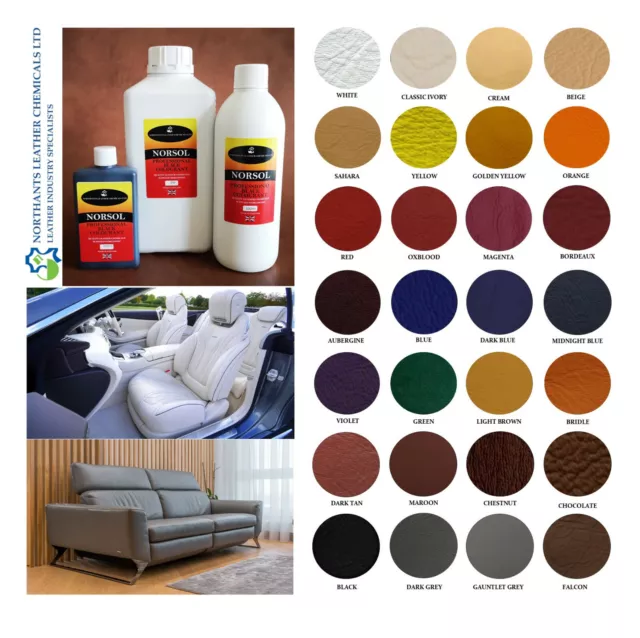 NORSOL PROFESSIONAL Leather colourant for repair or recolour, pigment paint dye