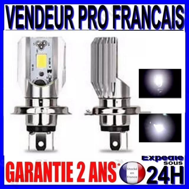 AMPOULE A LED BLANCHE POUR PHARE SCOOTER MOTO EN H4 9003 HB2 Hi/Lo Beam P43t-38