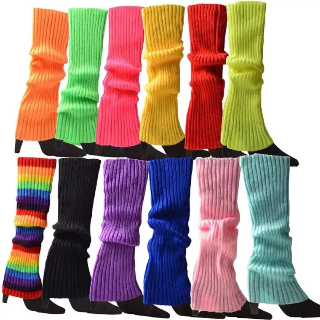 Leg Warmers Legging Socks Knitted Womens Ladies 80s Dance Disco Party Costume AU