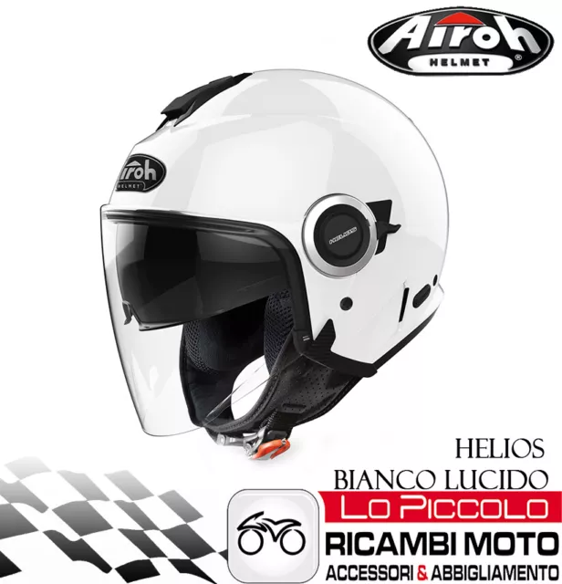 Casque Jet Helios Airoh Blanc Double Visière Approuvé Ece Moto Scooter Ms 56